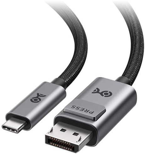 Cable Matters 40Gbps Bidirectional USB C to DisplayPort 2.1 Cable 1.8m, DP40 (UHBR10), 8K@120Hz / 4K@480Hz, Display Port to USB C Cable for DP Alt Mode Devices (No Power Delivery)