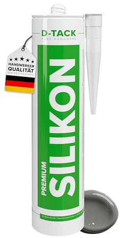 D-TACK Premium-Silikon anthrazit 310 ml | Sanitär- & Fußbodensilikon | Silikon-Dichtmasse für Feuchträume, Bad, Küche & Anschlussfugen | Profi-Qualität