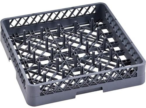 Stalwart Dishwasher Peg Basket 500mm for Dishes, Pots, Pans, Bowls Cups & Saucers, Warewash Spare Basket | Capacity 25 Compartments, Open Basket 50 x 50cm x 10cm H