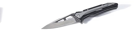 WITHARMOUR D2 Taschenmesser mit Flipper – Klappmesser EDC Outdoor, G10 Griff, Liner Lock, 9 cm Klinge FIN Survival Messer