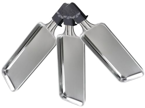 Uonlytech Teglia da Forno in Acciaio Inox Argento 3 Pezzi Rettangolare Resistente Conducibilità Termica per Barbecue e Cottura in Forno