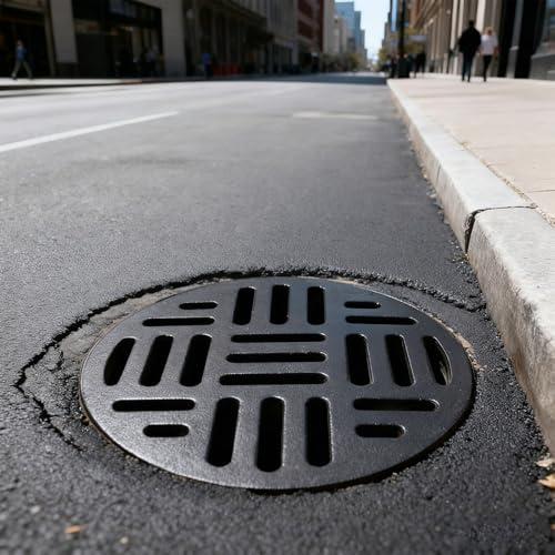 GLDYTVF Canale di drenaggio in ghisa Resistente da 22 - Griglia Nera Durevole per ingressi carrabili, patii in Cemento e Garage - Soluzione di drenaggio Esterno per Una Gestione Efficace dell'Acqua