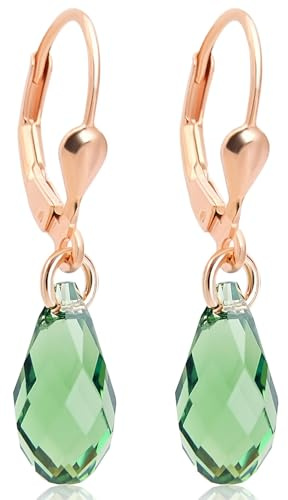 Ohrringe Ohrhänger Silber Rosegold Marken-Kristalle aus Österreich Rotgold NOBEL SCHMUCK