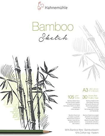 Hahnemühle Bamboo Skizzenblock, nachhaltiger Zeichenblock, 105 g/m², 30 Blatt, DIN A3