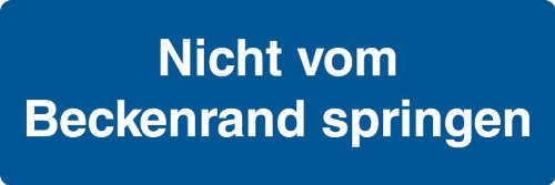 Schwimmbadschild Nicht vom Beckenrand springen aus Aluminium, 20 x 60 cm