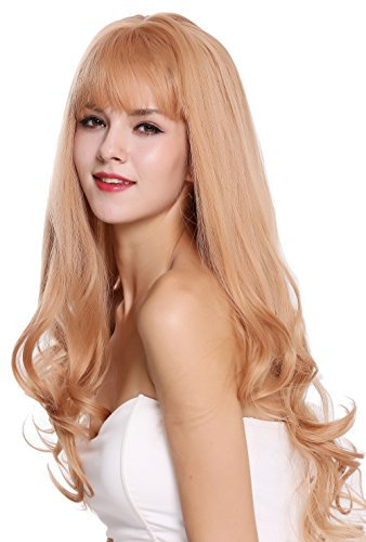 WIG ME UP - C8026-22/344 Perücke Damenperücke Pony lang glatt leicht gelockte Spitzen Blond Aschlond Rotblond Mix