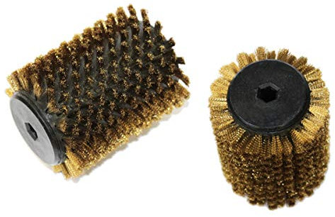 ELFGEN'84 Ski Rotorbrürste Brush Bronze Belagbürste Ø 75-102mm f. Skiservice Skipflege Skireparatur mit Sechskantaufnahme 10x10mm