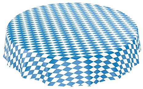 ANRO Wachstuch Tischdecke Wachstuchtischdecke Wachstischdecke Bayern Bayerische Raute Oktoberfest Rund 120cm