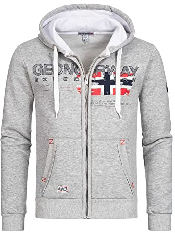 Geographical Norway Herren-Kapuzen-Sweatshirt aus Molton, mit durchgehendem Reißverschluss, erhältlich in 4 Farben (S-XXXL)