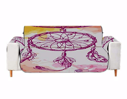 A.Monamour Sofabezug Sofaüberwurf Sesselschoner Ethno Tribal Dreamcatcher Muster Aquarell Hintergrundkunst Dekor Samt Stuhl Abdeckung Sofa Abdeckung Sofaschoner Sofahusse Sofaschonbezug Sofaschutz