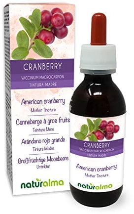 Cranberry o Mirtillo rosso americano (Vaccinium macrocarpon o Oxycoccus macrocarpos) frutti Tintura Madre analcoolica Naturalma - Estratto liquido gocce 120 ml - Integratore alimentare - Vegano