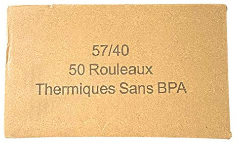 50 bobine papier thermique terminal carte bancaire 57 x 40 x 12 papier thermique pour CB 57 x 40 x 12 mm - rouleaux thermiques machine carte bleue TPE