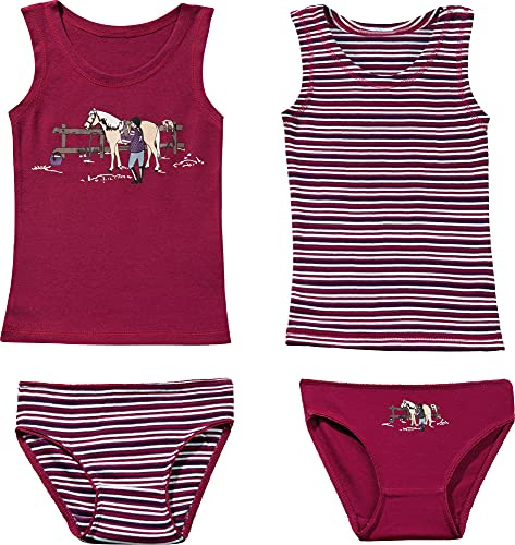 Erwin Müller Mädchen Unterwäsche-Set 4-TLG. Pferde Single-Jersey - Unterhemd und Slip, formstabil, angenehmer Single-Jersey