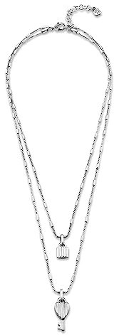 UNO de 50, Collar de Aleación de Metales, Baño en Plata de Ley, Charms Llave y Candado, Diseño Creativo, Joya Artesanal