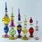 Juego de 6 botellas de perfume en miniatura de vidrio egipcio soplado, 5 a 12 cm, frascos decorativos dorados hechos a mano, colores surtidos