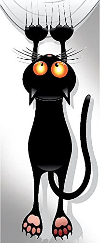 A.Monamour Türtapete Selbstklebend Türfolie Türposter 3D Cartoon Schwarze Katze Kratzt An Der Wand Vinyl Folie Türdeko Tapete Wandbild Türaufkleber Türtattoo 85 x 200 cm