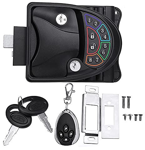 RV Keyless Entry Door Lock, 100% Zinc Alloy Metal RV Door Lock With 20m Wireless Fobs, 2 Keys, Gasket, Screwdriver And Backlit Keypad Handle Latch Deadbolt