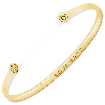 SIMPLE PLEDGE | Soulmate Armreif | Armband Damen mit Gravur in Silber, Gold, Roségold | Perfekt als Schmuck Geschenk | Blindgravur