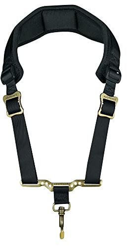 adorence Saxophon Gurt (verbesserte weiche, dicke Polsterung und Drehhaken aus Metall mit Gummiring) – Saxophongurt für Alt, Tenor und Sopran – Schwarz, Metallspreizung
