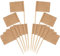Cheeroyal Banderas para Palillos de Dientes, 100/200 Unidades en Blanco, Banderas con Palos de Madera para decoración de Cupcakes, palitos de cóctel, Frutas, Barbacoa (Blanco y marrón)(marrón, 100)