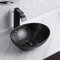 Davivy 16'' X 13.2'' Matte Black Oval Vessel Sink with Pop Up Drain, Countertop Installation, Porcelain Ceramic Material, Vessel Sink, Black, 16x13.2x5.8 inches