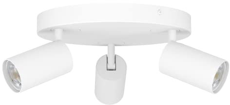 EGLO connect.z Smart-Home LED Deckenlampe Telimbela-Z, Deckenstrahler mit 3 Spots, ZigBee, App und Sprachsteuerung Alexa, warmweiß-kaltweiß, RGB, dimmbar, Deckenleuchte weiß