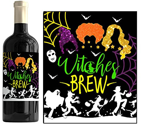Halloween Witches Brew Personalised Customised Gift Bottle Label Sticker SMBL033