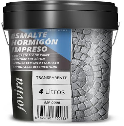 JOVIRA PINTURAS Smalto per cemento stampato, per il ripristino di pavimentos de cemento. (750 Millilitri, Grigio) (Transparente, 4 l (Confezione da 1))