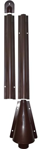 1STec 2 x 60cm + 25cm Brown external use cable riser guard for protecting outdoor Telephone Data Electrical wires or pipes up to 25mm thick. Screw to wall capping prevents cuts vandalism/pet damage