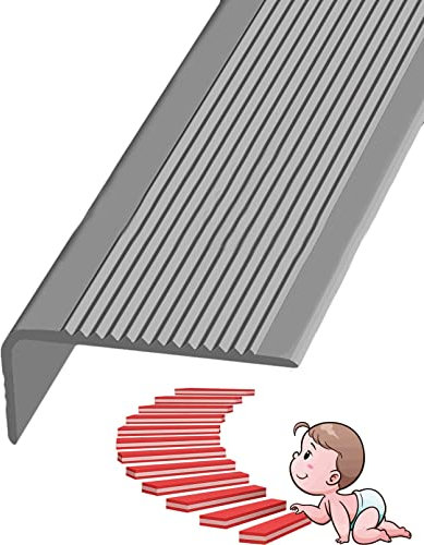 Winkelprofil Treppenkantenprofil Anti-Rutsch Treppenkante Selbstklebend Treppen-Kantenprofil Winkel-Schutzprofil PVC Kunststoff Anti Rutsch Treppe, Eckschutzprofil, Antirutsch-Profil,Breite 3 X 7 Cm (