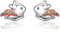 REDSUN Niedliche Tier Ohrringe 925 Sterling Silber Schwein Ohrringe mit Orange Cubic Zirkonia Tier Ohrstecker Schmuck Geschenke für Frauen Mädchen Kinder