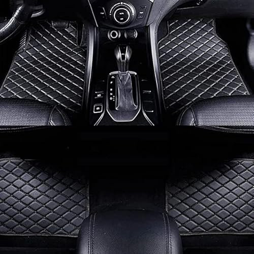 Auto-Fußmatten Leder Passt für Nissan Qashqai I (J10) SUV 2008-2013, Allwetter Autoteppich fußMatte Vordere Hintere Reihe Bodenmatten Innere Zubehör,A Black