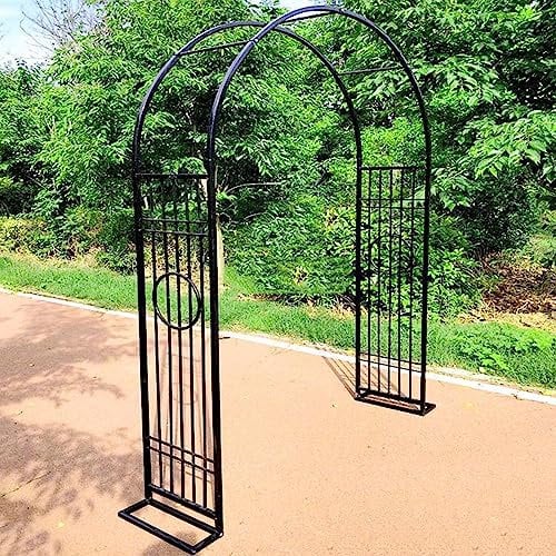 Arche de Jardin Grande Arceau de Jardin Support pour Plantes Grimpantes Arceau à Rosiers vignes pergola Fer forgé Large 140cm 180cm 220cm 340cm 300cm (Color : Noir, Size : 220cm x 230cm)