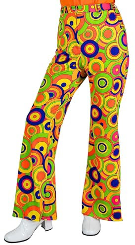 W WIDMANN MILANO Party Fashion - 70er Jahre Hose für Damen, Hippie, Reggae, Flower Power, Disco Fever