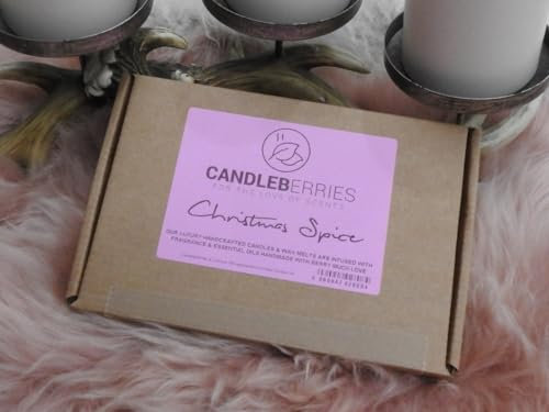 Christmas Spice Wax Melts | 20pcs Strong Scented | Luxury Gift Set Wax Melts | Over 100Hrs Burn Time Per Box | Vegan & Pet Friendly | Cruelty & Eco Friendly | Handcrafted UK