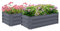 Outsunny Lot de 2 carré Potager de Jardin dim. 100L x 50l x 30H cm - tôle d'acier ondulée Gris