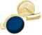 DAVIDOFF PARIS Cufflinks Manschettenknöpfe Blau - vergoldet und blau, rund, für Herren, mit Guilloche-Design - edle Herren - Hochzeits-Accessoires