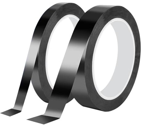 Qrity 2 Stück Isolierband Wasserdichtes Klebeband, 15mm x 66m Kabelbaum Klebeband, Zum Basteln, Elektrisch, Schwarz