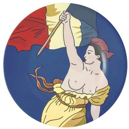 ASSIETTE À LA LIBERTÉ GUIDANT LE PEUPLE - BLEUE - Ø 20cm - PETIT JOUR PARIS - MELAMINE.