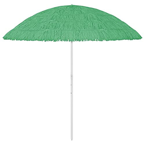 Homgoday Parasol de plage Hawaii Blanc 300 cm, Vert, Size: 240 cm