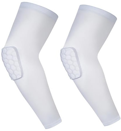 BaronHong Ellbogenschützer für Teenager, Erwachsene, Männer und Frauen – Ellenbogenbandage für Basketball und Baseball zur Unterstützung bei Kollisionsvermeidung (weiß, S)