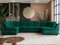 MKS MEBLE Sofa XXL U-Form Grün, Wohnlandschaft U Form mit Schlaffunktion, Sofa mit Schlaffunktion, Schlafsofa mit Topper, Wohnzimmer Couch mit schlaffunktion - Comodo U - Grün Velvet