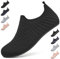 Hausschuhe Damen Herren Leichte Hüttenschuhe Rutschfest Pantoffeln Bequem Slip on Flache Home Slippers Unisex Haussocken Barfußschuhe Hausschuhsocken. Schwarz,44 EU