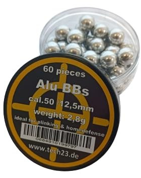 60x Aluminium BBS Cal.50 – 2,8g T4E Munition für HDR50, HDP50, TR50, TP50 – Wiederverwendbare Präzisionskugeln – Made in Germany