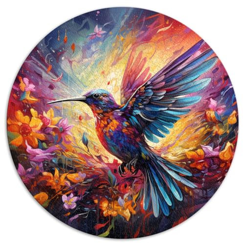 Puzzle für Erwachsene, 1000 Teile, Colibri, rundes Puzzle, für Erwachsene und die Familie, Papppuzzle, Stressabbau, schwierige Herausforderungsgröße, 67,5 x 67,5