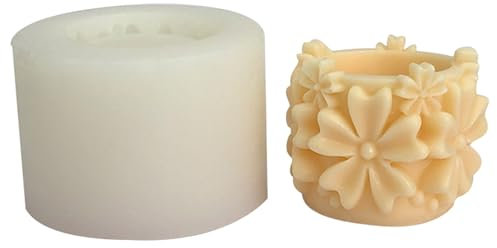 Moule Jardinière En Silicone Pour Décoration Jardin Pots Fleurs En Gypse Moule Artisanal À Cinq Pétales Fleurs Bougeoirs