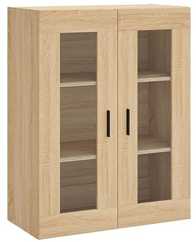 Annlera Hängeschrank Wandschrank aus Holzwerkstoff Küchenschrank Lagerschrank Schwebeschrank Beistellschrank Vielseitiger Organizer Badschrank Eleganten Design Sonoma-Eiche 69,5x34x90 cm