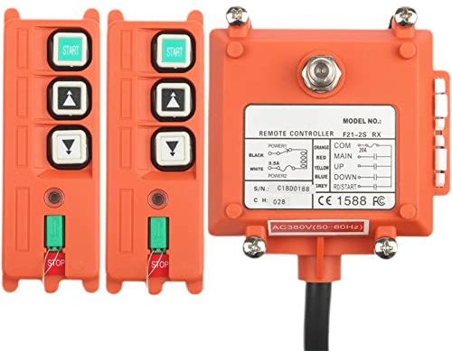 TPUOTI Kabellose industrielle Fernbedienung, elektrischer Hebezeug, Fernbedienung, Wickelmotor, Sandstrahlausrüstung, verwendet F21-2S, 3 Tasten (2-in-1, VHF 310–331 MHz-AC 36 V)