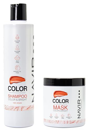 NAVIR Profesional | Pack protector del color: champú y mascarilla para cabello teñido – Nutrición, hidratación y protección | Sin sulfatos agresivos, parabenos ni siliconas – 300 ml + 250 ml
