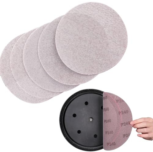 Sruhrak Treillis Feuilles Abrasive 225mm, 25 Pièces Papier a Poncer 240 Grains Abrasives Papier pour Ponceuses pour cloisons sèches